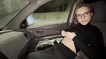 Carpool Fun With A Busty Babe In A Traffic Jam