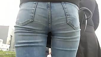 Jeans and exhibitionism in a public setting