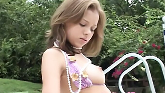 Young Girl Pleasures Herself Outdoors With Her Fingers