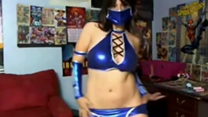 Cosplay enthusiast undresses during live webcam session