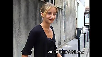 Teenage blonde auditions for her first casting experience