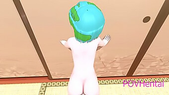 Tonåringen Earth-Chan Njuter Av En Bakifrån 3d Hentai-Upplevelse