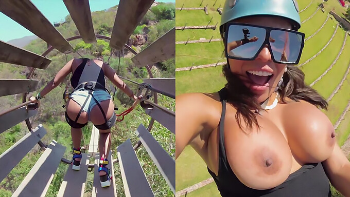 Luna Star dan Miles Long menikmati liburan petualang dengan zip lining dan seks yang penuh gairah